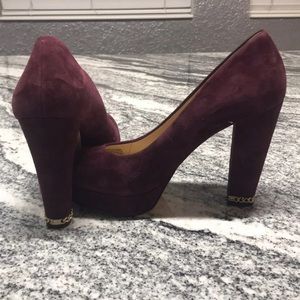 Michael kors burgundy suede heels